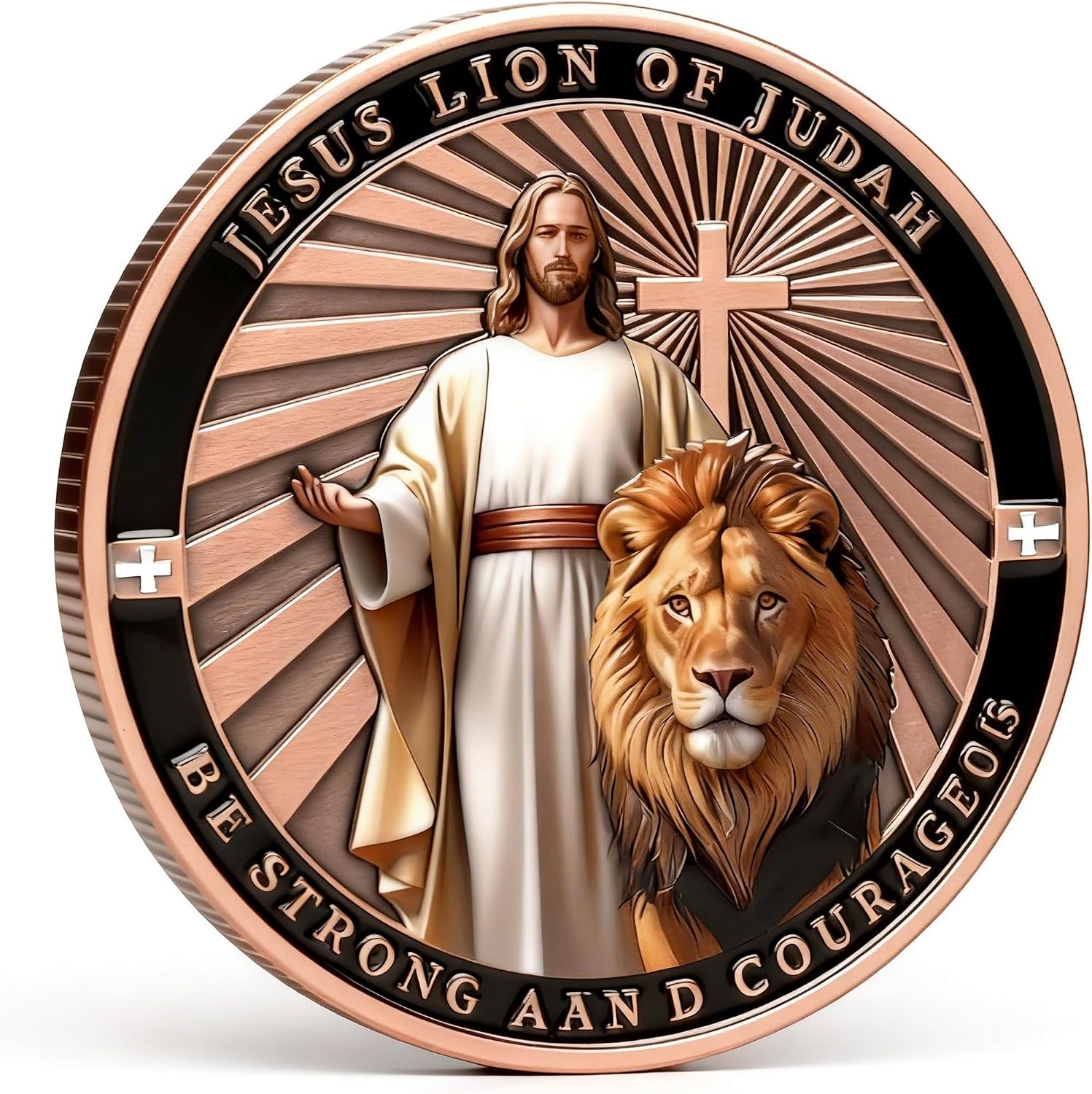 Lion of Judah Challenge Coin – Christian Pocket Token of Strength & Faith, Zinc Alloy Medallion, Spiritual Gift & Daily Reminder