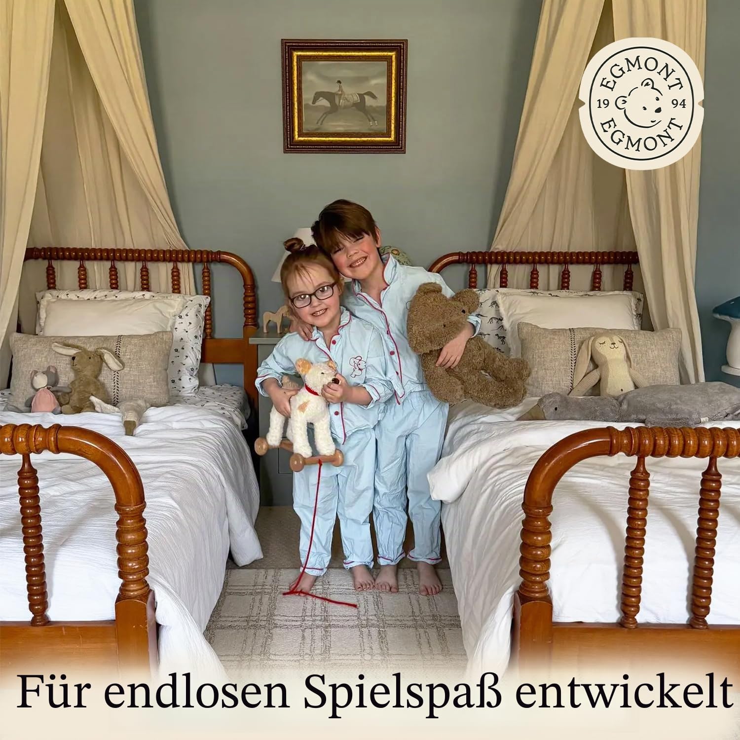 Egmont Toys Eliot 591022 Ziehset aus Holz und Plüsch, Mädchen, ab 12 Monaten, Mehrfarbig