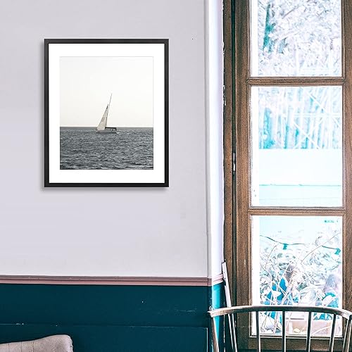 Miniatura 2 de Marco de 20 x 24 pulgadas, marco de fotos de 20 x 24 pulgadas, mate a 16 x 20 pulgadas, marco de madera maciza, para colgar en la pared horizontal y