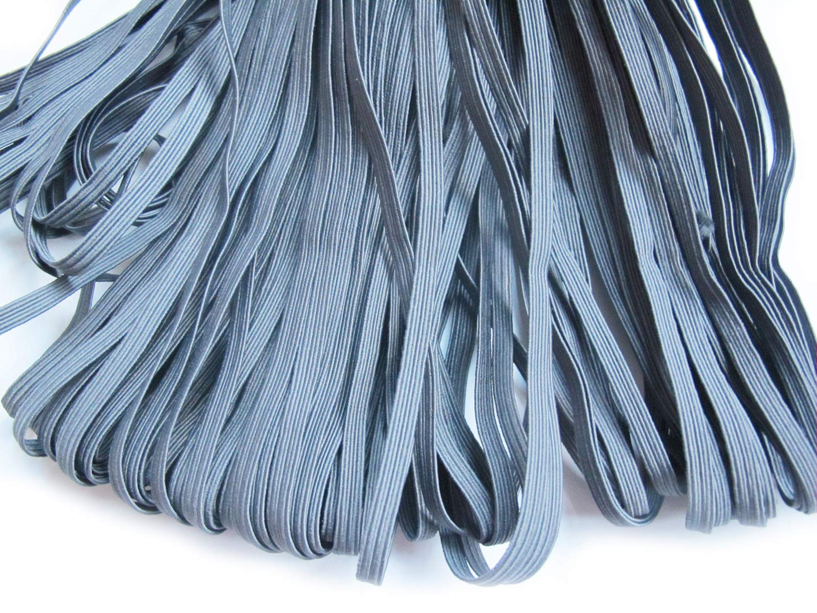 PrettyBoutique 6mm Corded Flat Cord Thin Elastic Dressmaking Waistband Headbands (Dark Grey, 10 Metres)