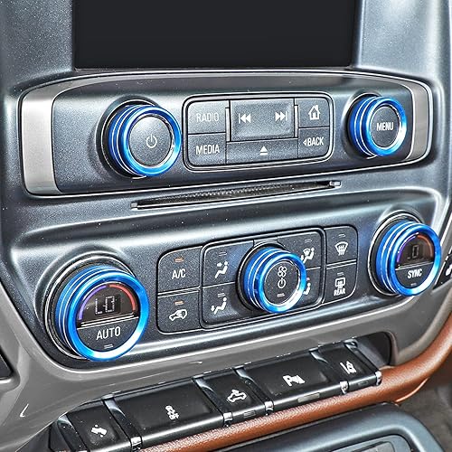 Miniatura 39 de Voodonala Pomos de radio AC para interruptor de aire acondicionado, botón central de consola para interruptor de consola central, moldura para Chevy