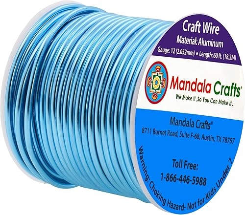 Vista 587 de Mandala Crafts Alambre de aluminio anodizado de calibre 8 para hacer joyas, alambre neutro flexible de color de 128 pies, flexible y flexible