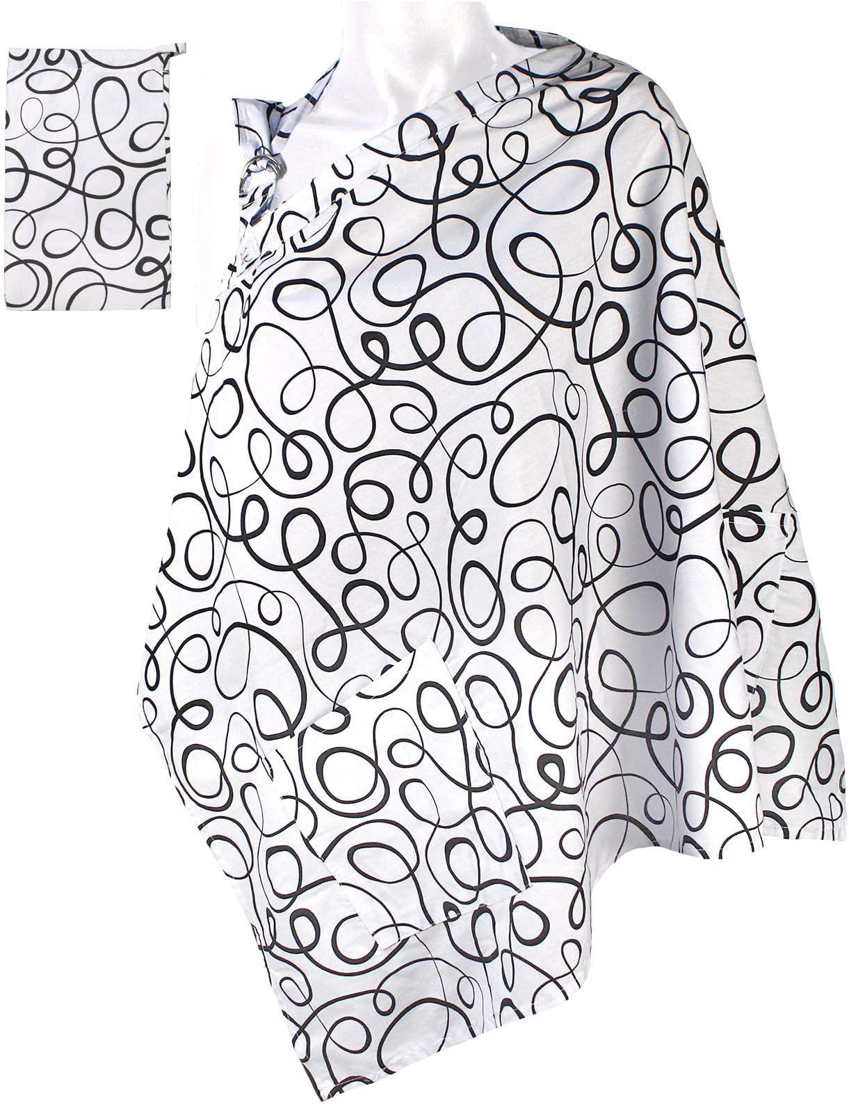 Breastfeeding Nursing Cover Apron – Soft Cotton Privacy Cover with Rigid Neckline, Adjustable Strap & Travel Bag