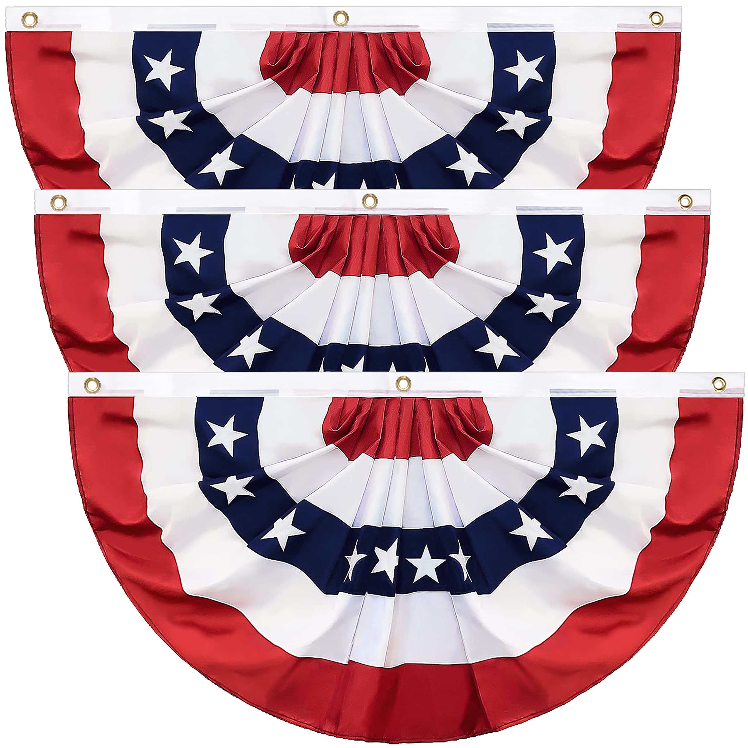 3x6 Ft USA Pleated Fan Flag