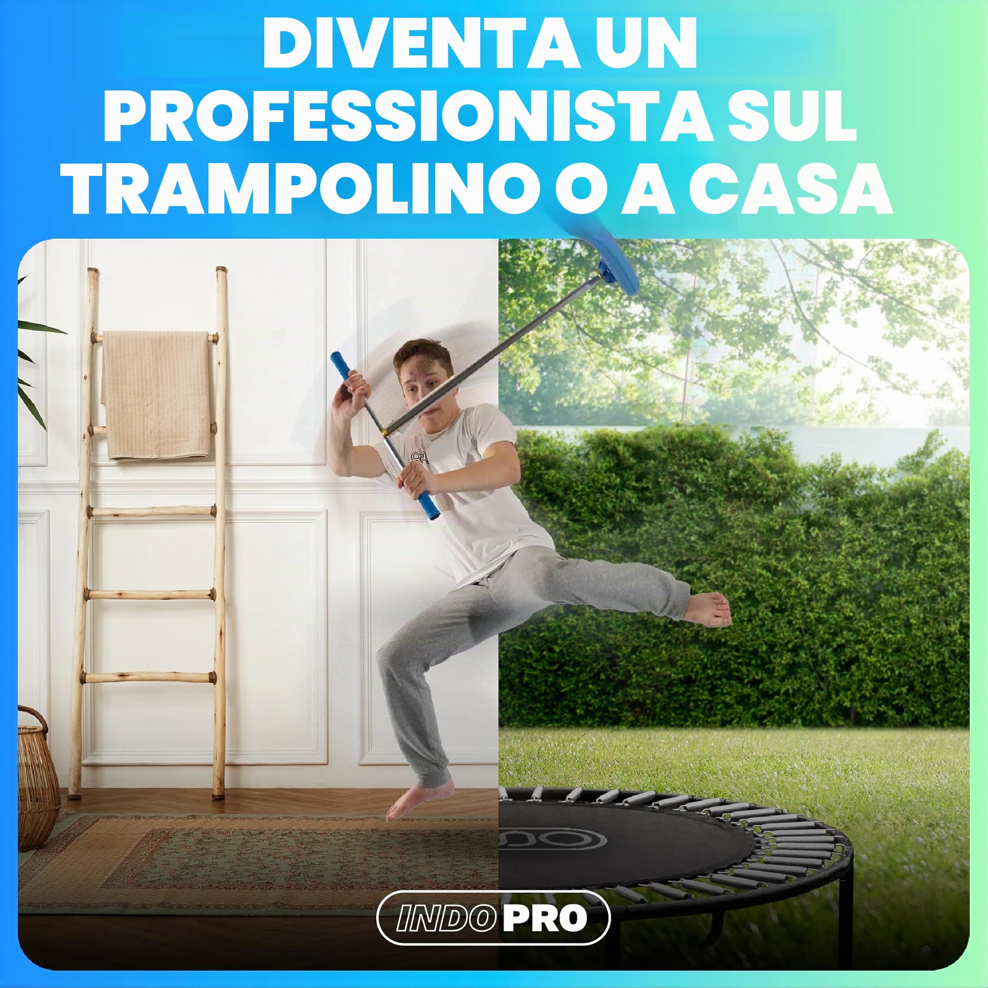 INDO PRO Trampolin Scooter Blue