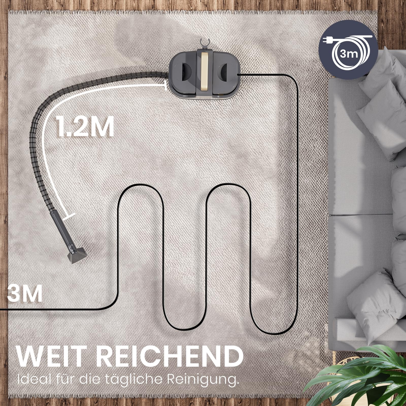 Polsterreiniger Gerät, 650 W, 13 kPa Teppichreiniger & Waschsauger