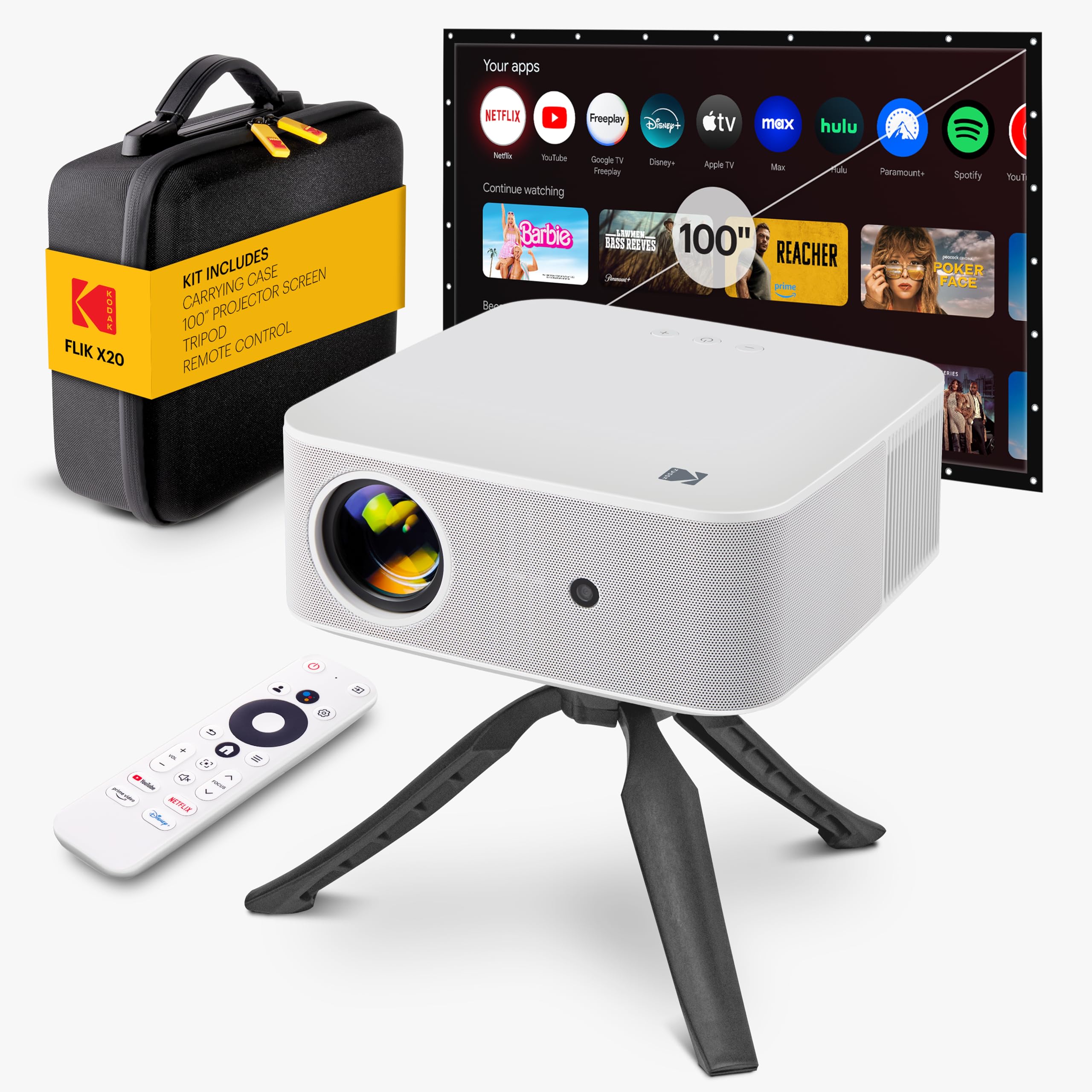 Kodak Flik X20 1080p Smart TV Projector Kit w/ 300 ANSI LED, Auto