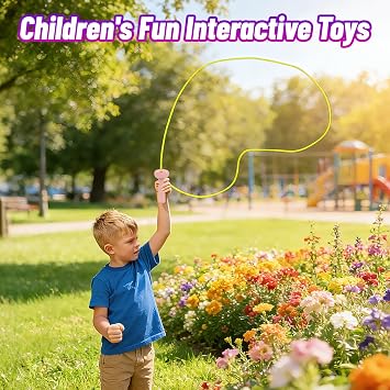 Electric String Rope Launcher Toy - Fidget String Launcher Toy For Kids, Cool Lasso Loop Stuff For Boys, Glow In The Dark Rope Toy For Adults, Girls, Pink