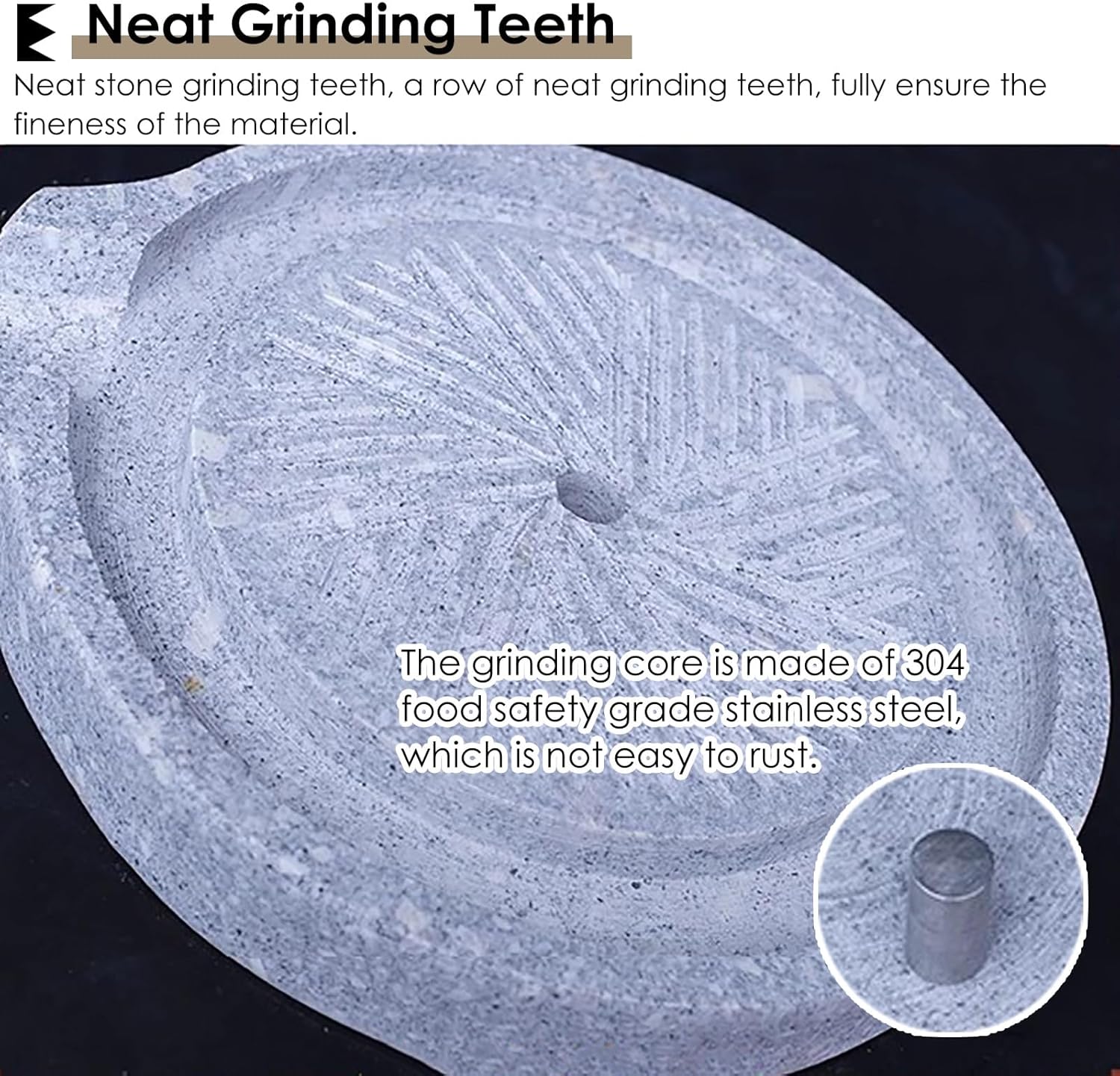 Wheat Mill Stone Grinder for Home, Large Country Living Mills for Dry Wet Grinding, Flour/Rice/Nutmeg Old Hand Pulverizer with Brush (Size : 25cm x 35cm) (One Color 35cm x 45cm)