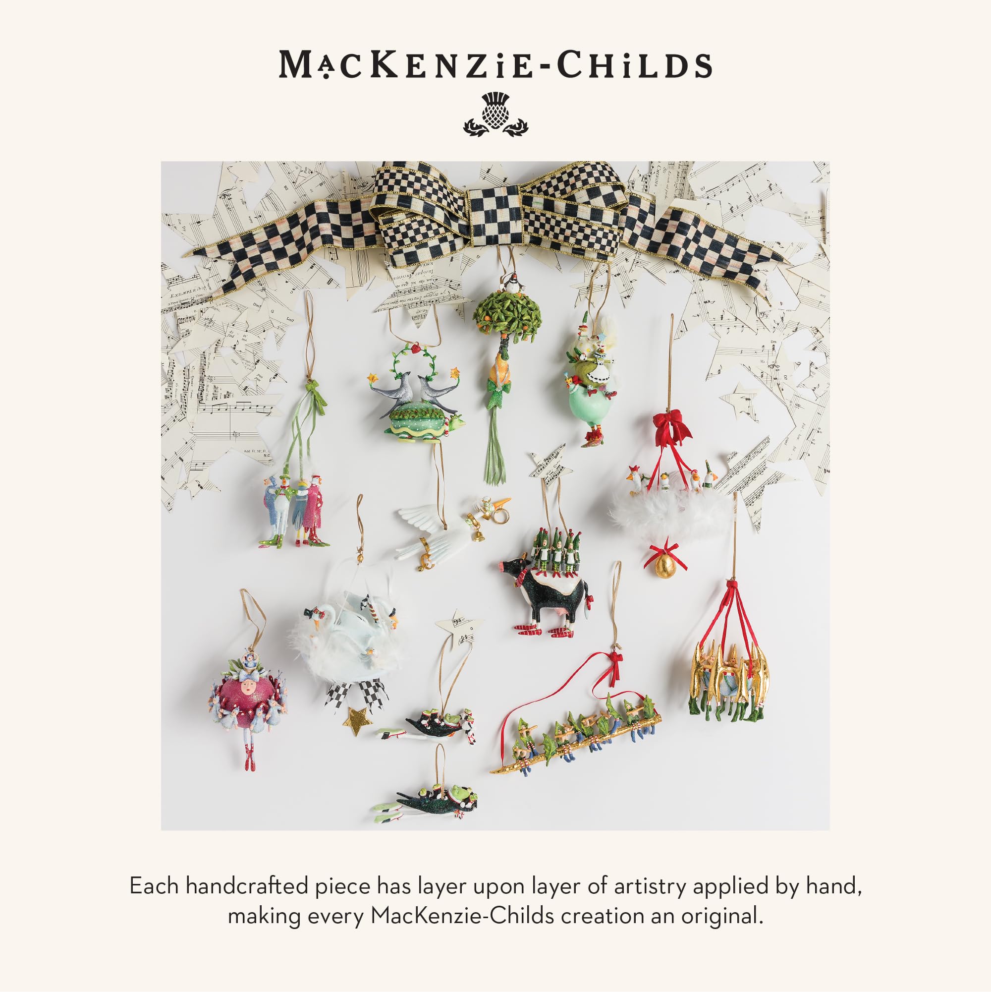 Crèche Présentoir MacKenzie-Childs Patience Brewster – Gazebo + Arbres, 13 Pièces, Neuf