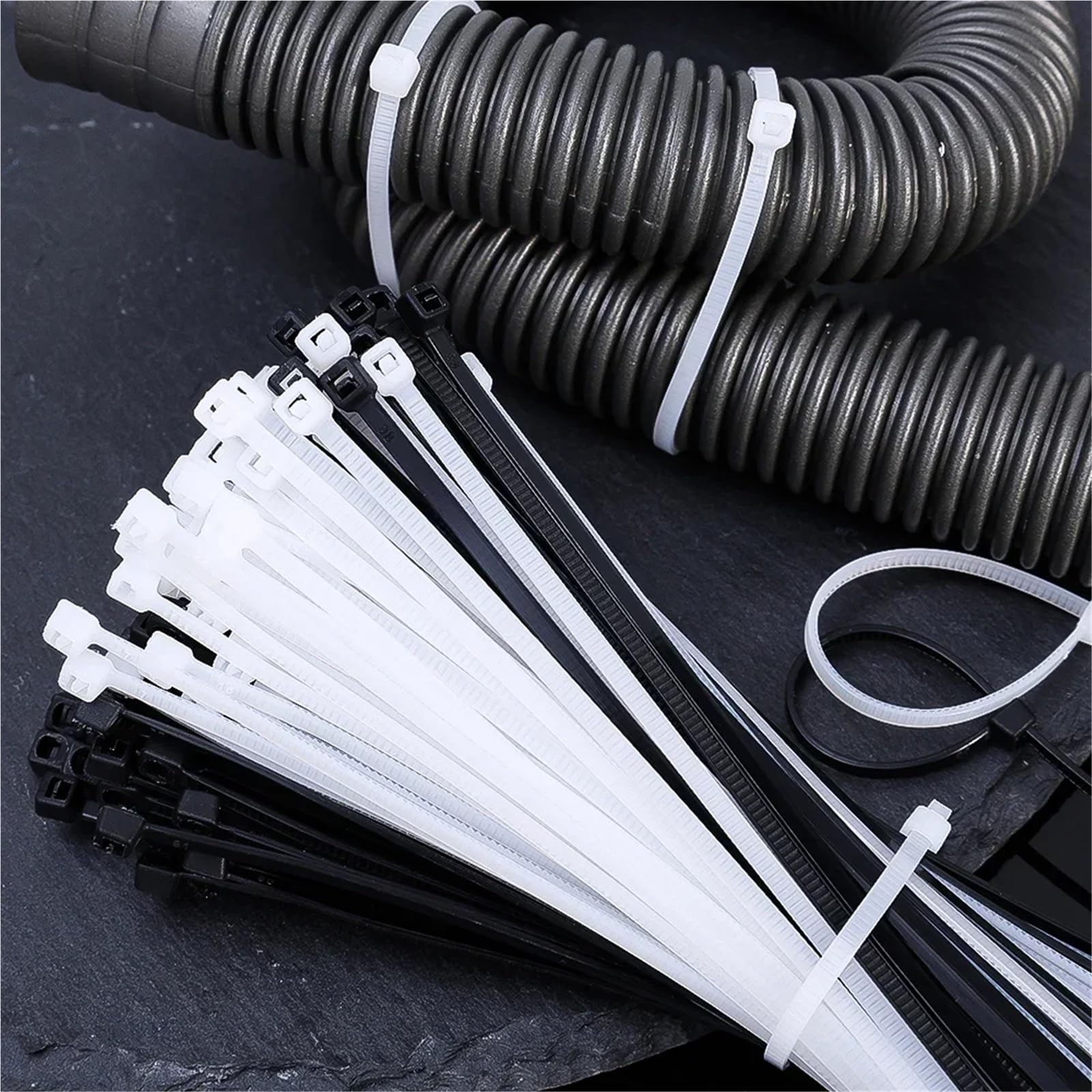 500/100 bridas de plástico de nailon con autobloqueo, correas ajustables de sujeción para el hogar, oficina, alambre largo (5 x 250 mm, 500 unidades)