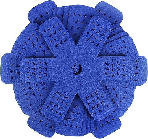 BYKITCHEN Protectores de sartén para apilar, protector de sartén con estrellas y lunas, juego de 12 y 3 tamaños diferentes, protectores de sartén