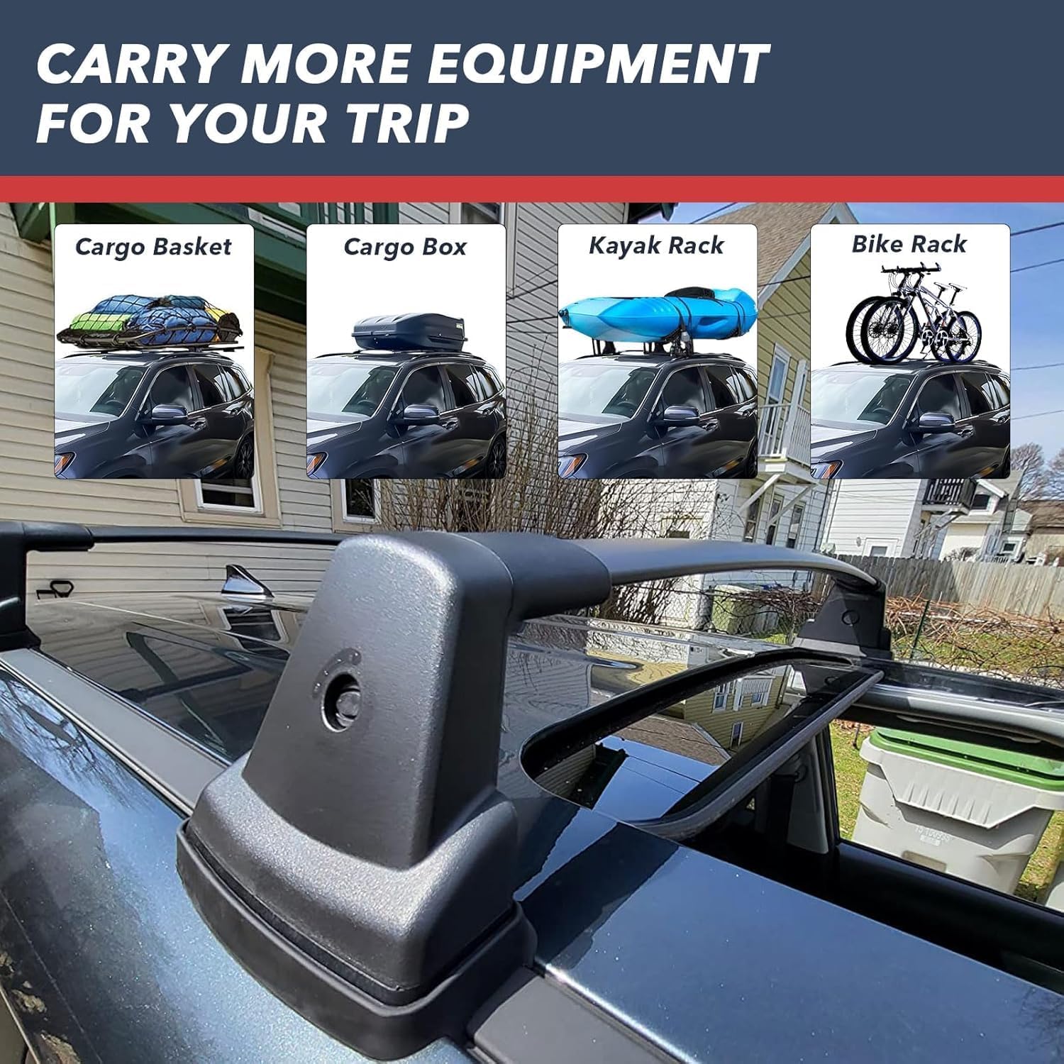 2PCS Black Roof Bars Cross Bar Fits for KIA Soul 2020-2025 Cross bar Cargo Carrier Lockable