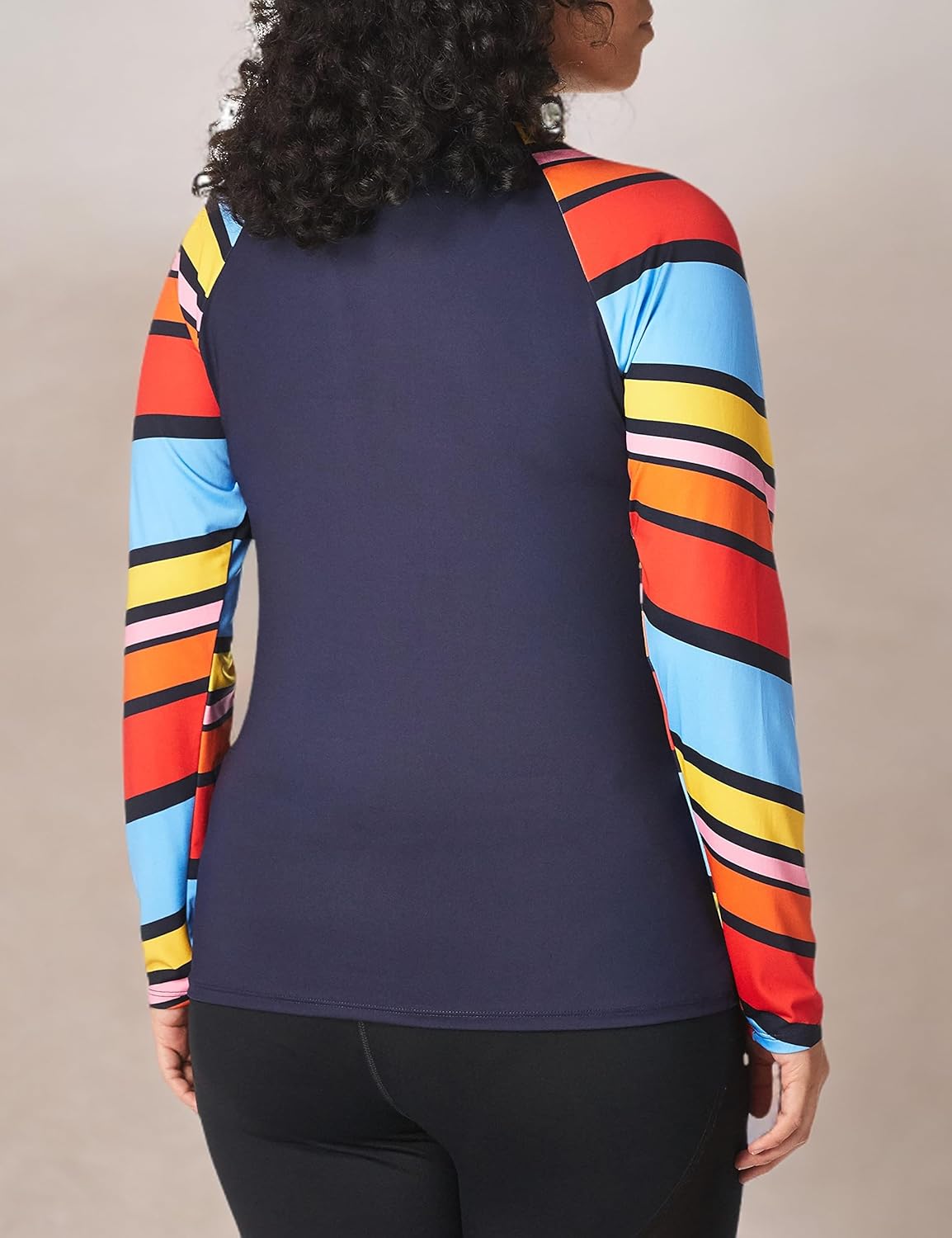 Nautica Women's Long Sleeve Rashguard – Quick-Dry, Sun Protection, Pool, Beach, Hiking, Yoga, Newport Stripe, Medium - Image 5