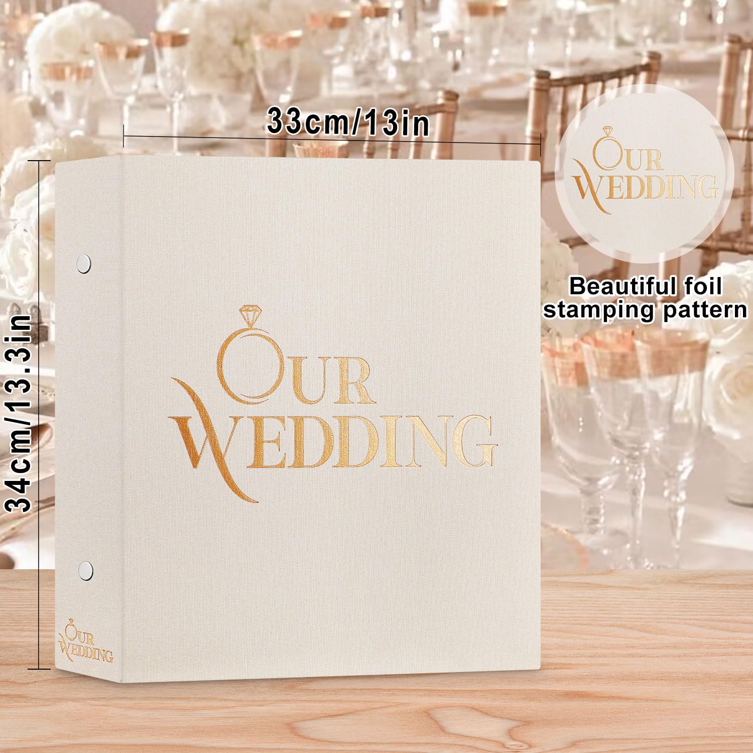 Lanpn Album Photo Mariage 10x15cm 600 Poche Photos, Lin Tissu Album Hold 600 Horizontal Vertical Photos Beige