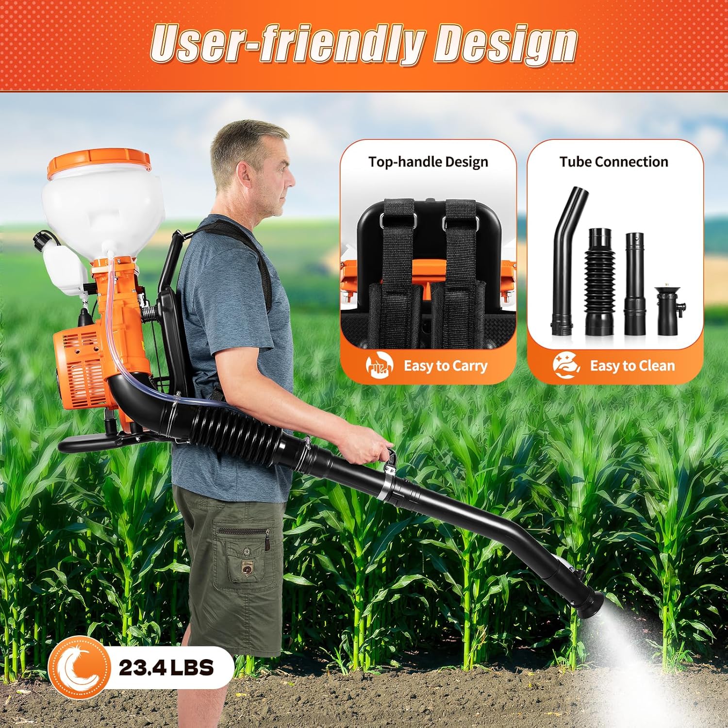 3WF-3 Backpack Fogger, Gas Powered Fogger Sprayer, Sprayer Machine for Garden, Lawn, Field, Fertilizers & Concrete Sealing