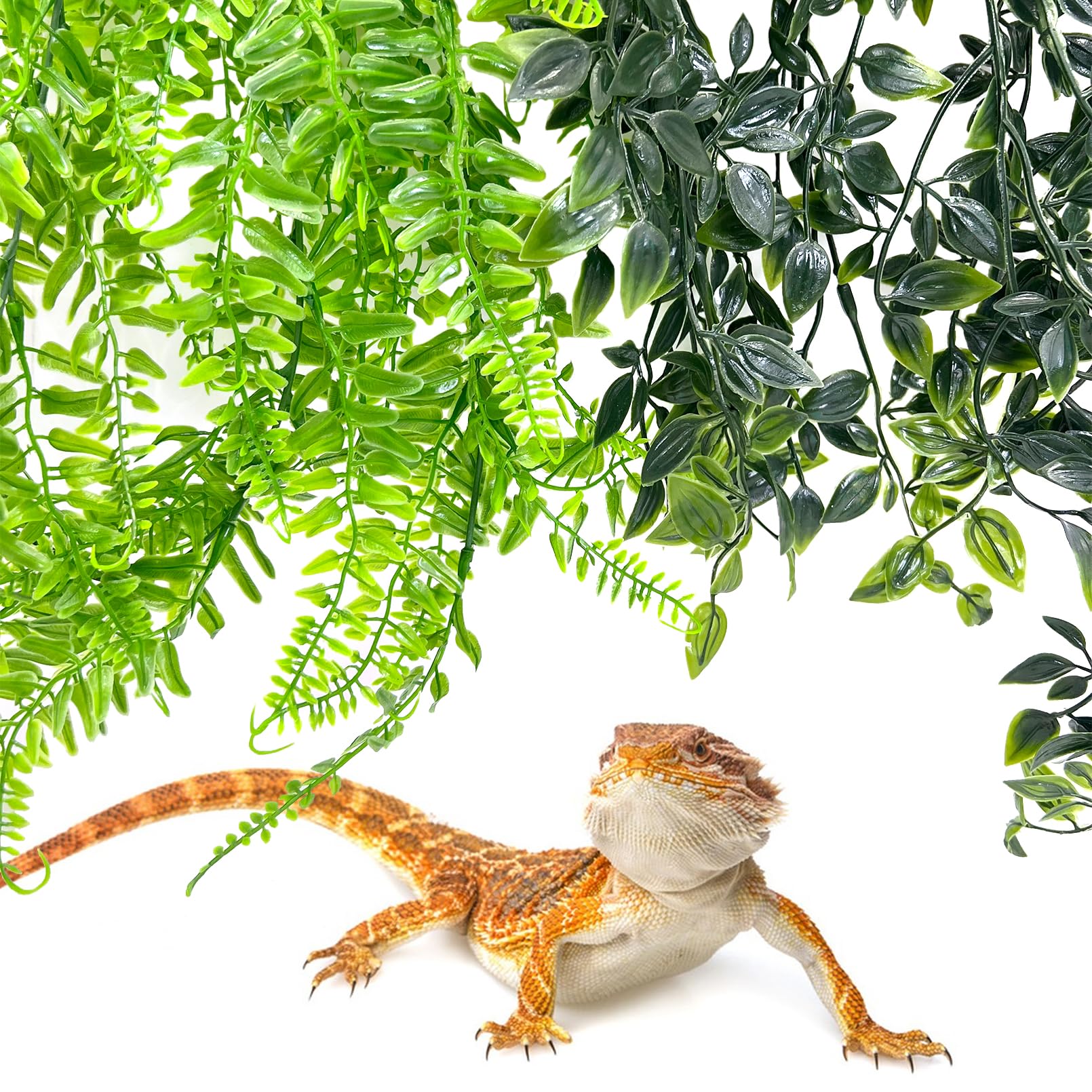Hamiledyi Reptilien-Kletterpflanzen – Künstliche Hängepflanzen Für Terrarien, 75 Cm, Mit Saugnäpfen