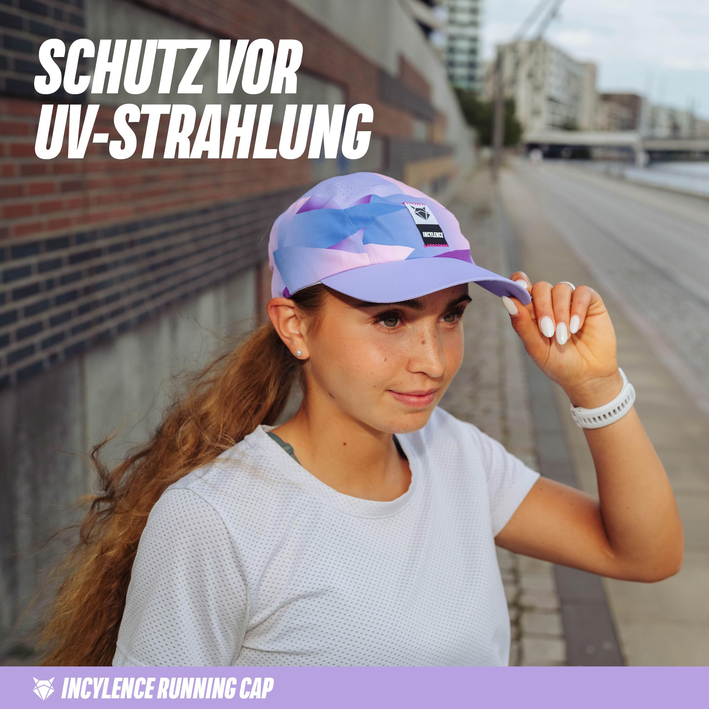 INCYLENCE Casquette de course - Casquette de course ultra légère avec protection UV - Unisexe | Matériau respirant, 100 % polyester, séchage rapide, boucle réglable, taille unique (56 cm), design de visière étroite