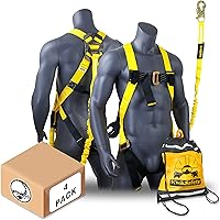 Vista 10 de KwikSafety - SCORPION Safety Harness [w/Attached 6ft Lanyard] Safety Harness Fall Protection Kit ANSI OSHA