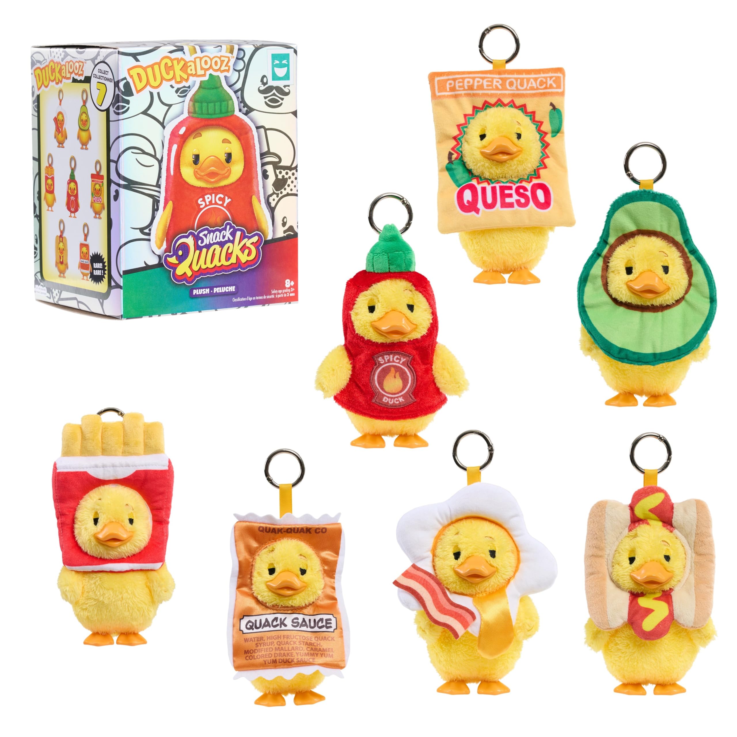 Happy HAUL Duckalooz Snack Quack Clip-On Plush Duck Assortment