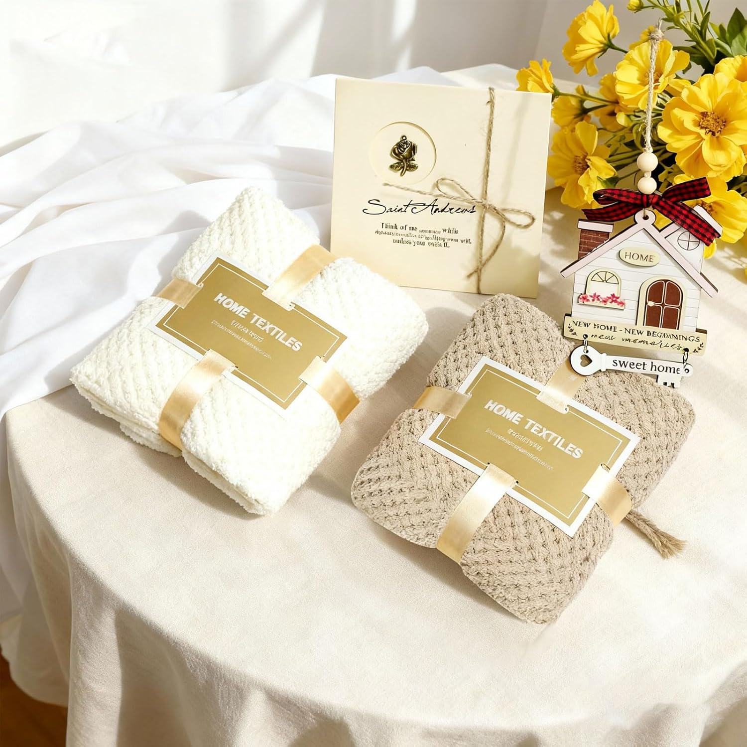 House Warming Gifts New Home, 14 Pcs New Home Gift Ideas Basket, Housewarming Present for First Homeowner Couple Women, Closing Gifts for Home Buyers, Realtor Gift for Clients
