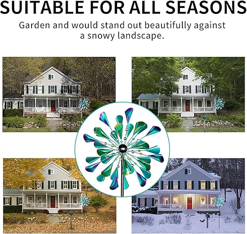 Miniatura 20 de Decoroca Outdoor Wind Spinners - 72in Metal Sculpture, Classic 360° Kinetic Spinner