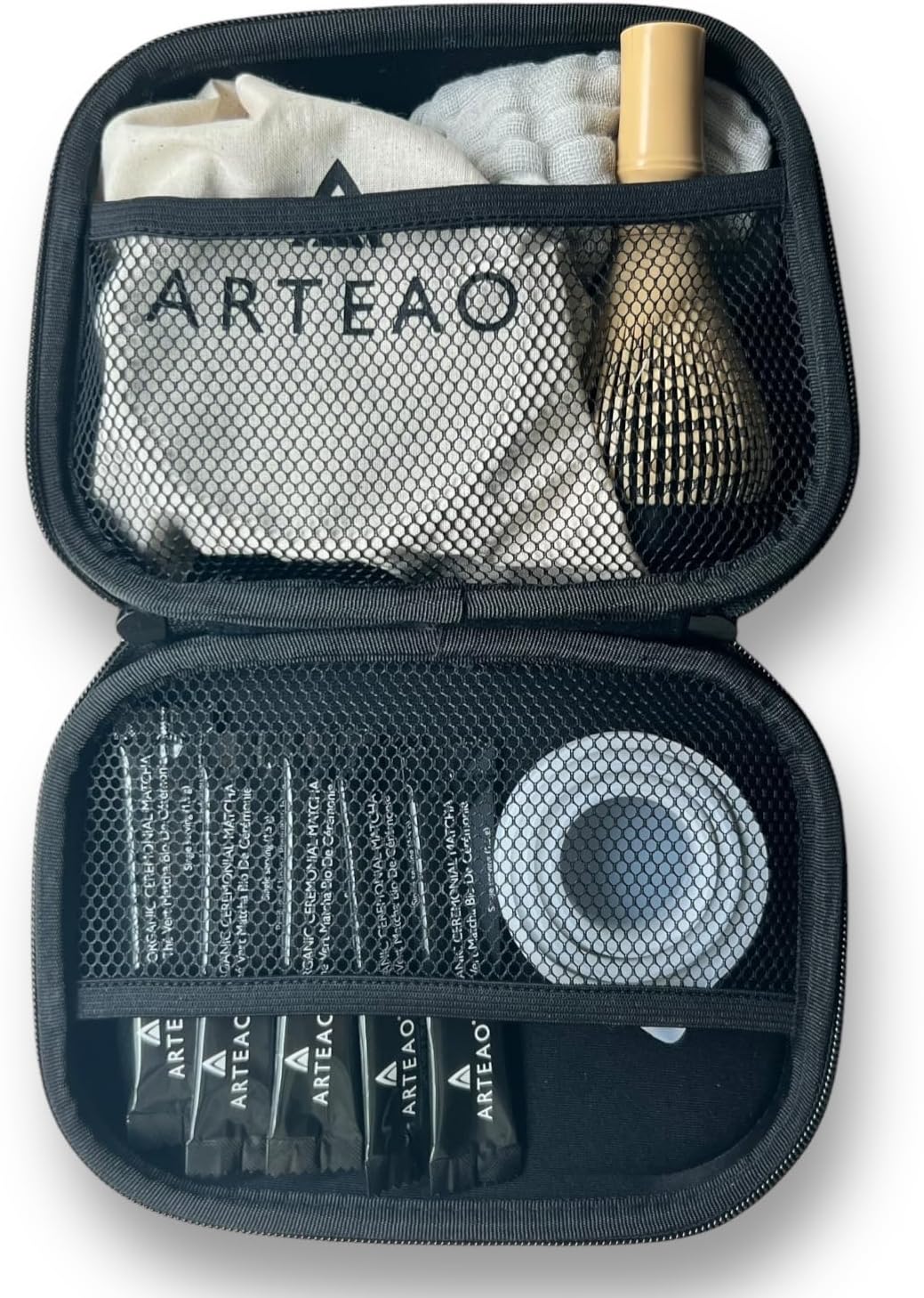 ARTEAO Matcha Travel Set - Camping Matcha Kit - Portable Matcha Maker - Uji Matcha - Travel Case - Matcha Bowl - Made in Japan