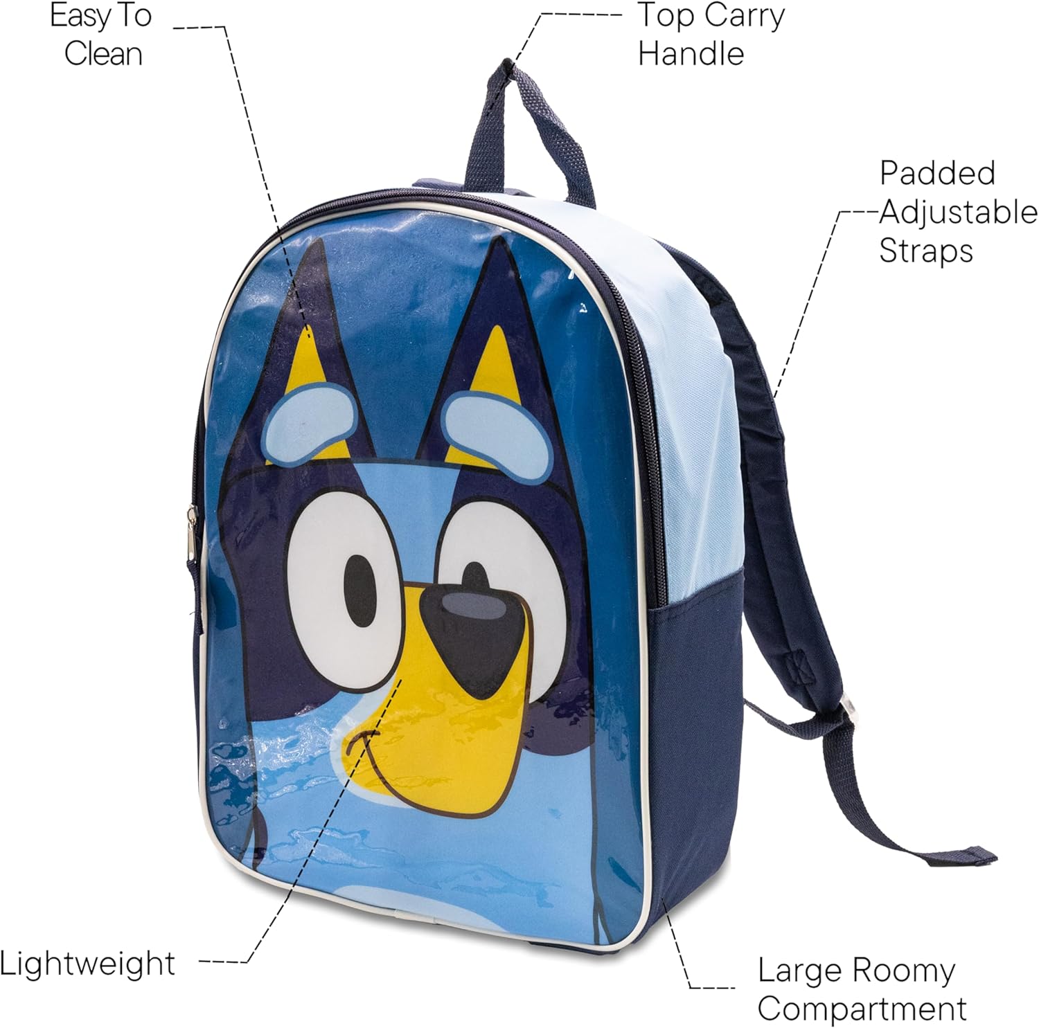 Fast Forward Bluey Big Face Backpack for Boys - Cute Kids School Bag with Stylish Design - Bluey Toddler Backpack - Travel Backpacks - Bookbag/Back Pack with Adjustable Straps - 15" - Image 6