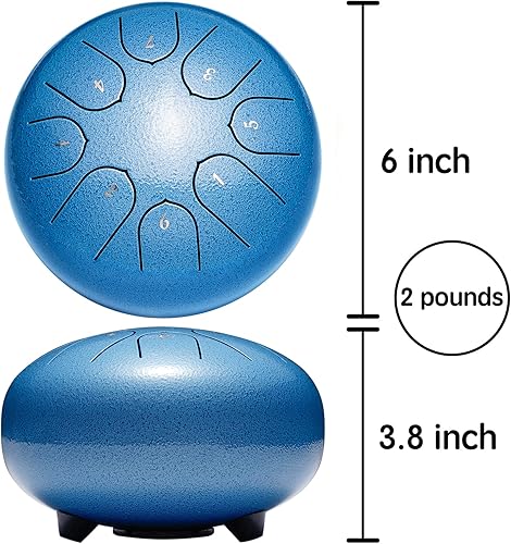 Vista 28 de Percusión de tambor de lengua de acero, instrumentos musicales de 6 pulgadas, 8 notas, regalos musicales para familiares y amigos (obsidiana)