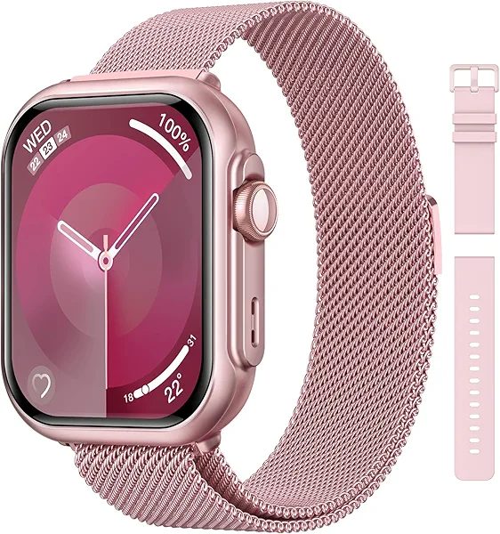 Smart Watches for Women Fitness Tracker: 1.85"Smartwatch with 30 Day+Battery Life Make/Answer Call Sleep Heart Rate SpO2 Monitor IP68 Waterproof 120+Sport Mode Watch for Android iPhone Samsung 2 Bands