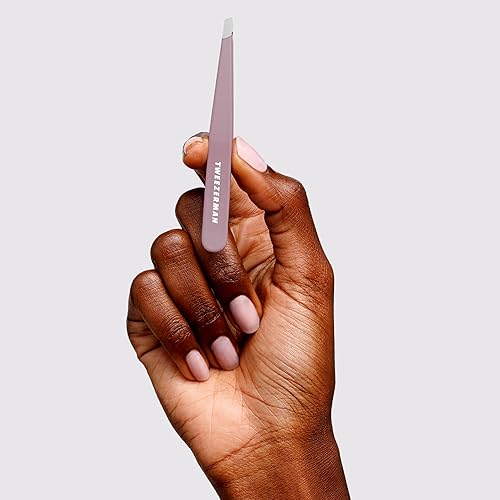 Miniatura 5 de Tweezerman Exclusivas pinzas inclinadas de glicina morada, pinzas para depilación, acero inoxidable