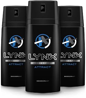 Lynx Attract For Him, Mens Fragrance, Masculine Body Spray Deodorant, Fresh And Long Lasting Odour Protection Aerosol, Large Pack (3 x 150ml)
