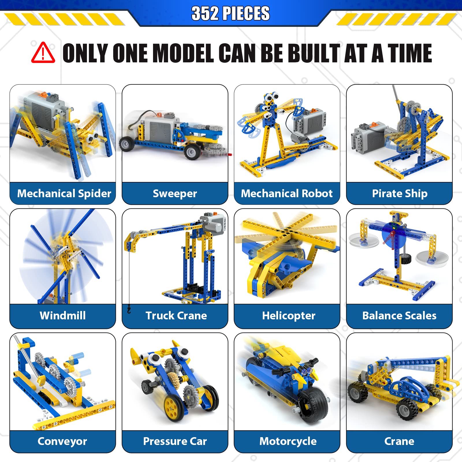 Amazon.com: Lehoo Castle Educational Building Sets STEM Learning Kit, 12 in  1 DIY Engineering Toy, 352 PCS Construction Toy, Robot Building Blocks Toy  Gift for Boys Girls Age 6 7 8 9 10 11 12+ Years Old : Toys & Games