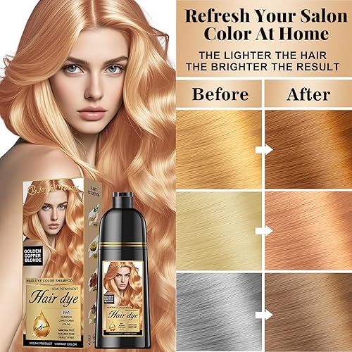 Vista 27 de Champú de tinte natural para el cabello – Color de cabello para cobertura de cabello gris – Tinte de cabello castaño medio para teñir el cabello