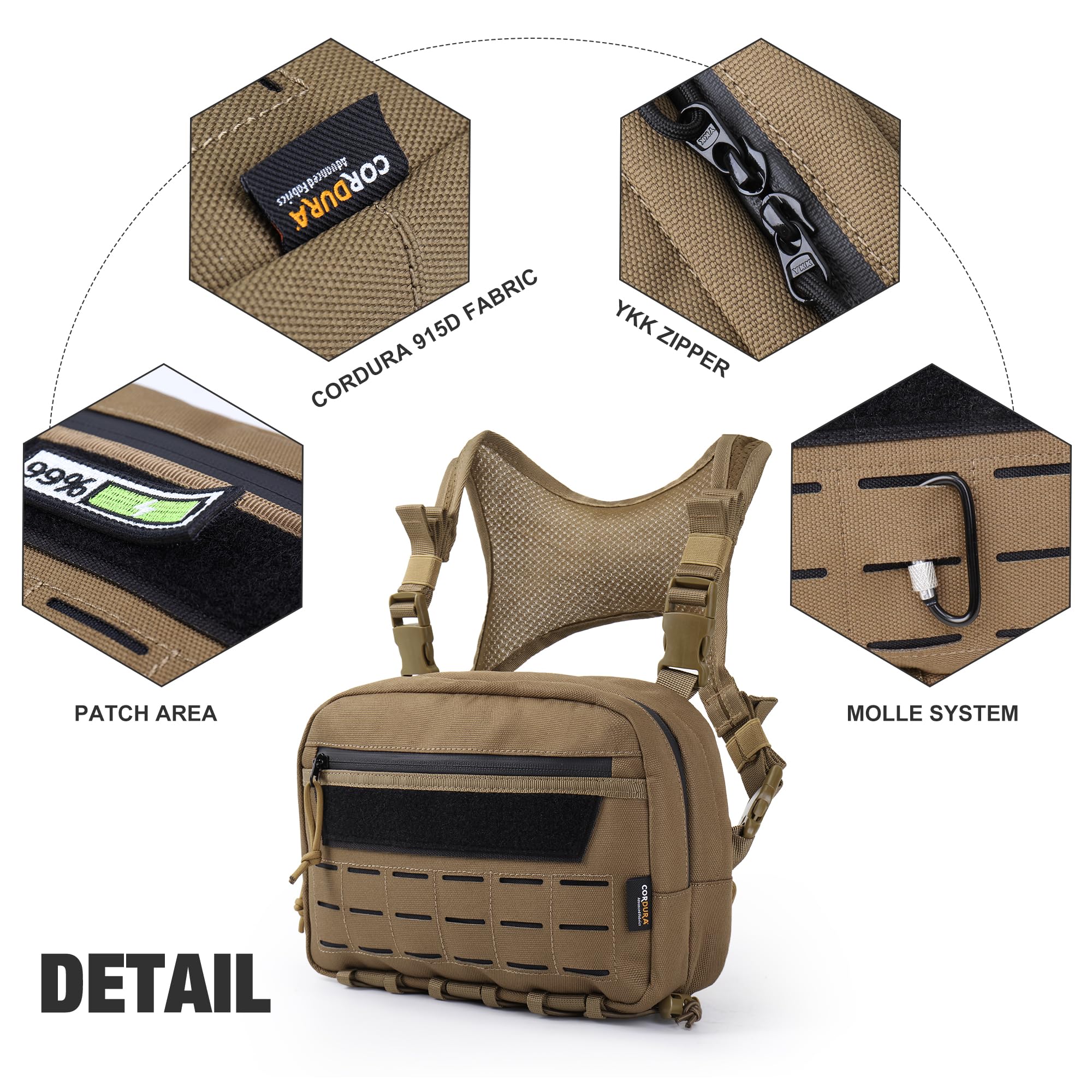 Mardingtop Taktische Brusttasche Molle weste Pouch Chest Rig für Outdoor-Abenteuer, Radfahren