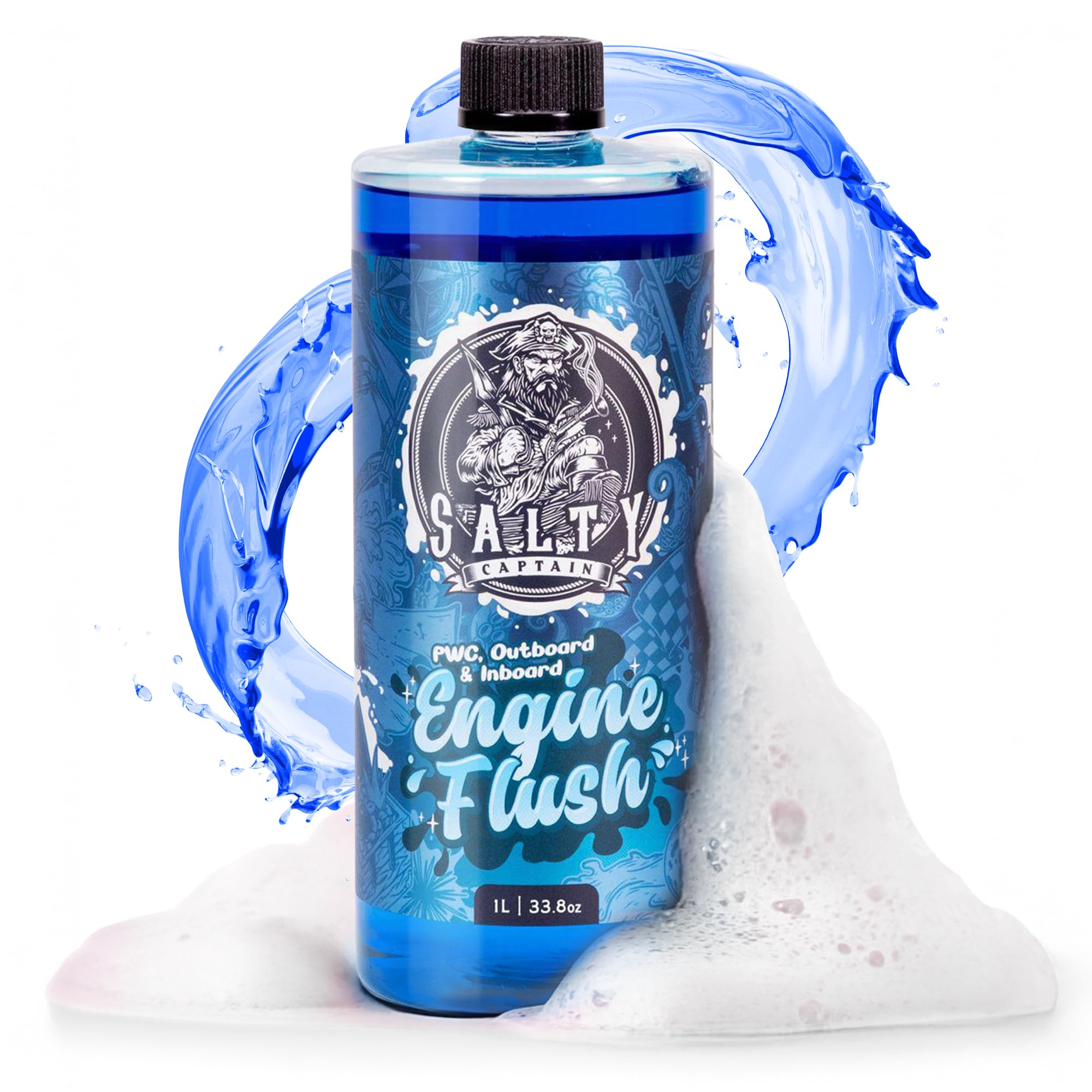 Salty Captain Marine Engine Flush – Anti-Corrosion & Salt Removal for Outboards & Inboards – Jet Ski & Motor Flush – Protect from Rust & Oxidation, Optimize Engine Performance & Lifespan (32 fl oz)