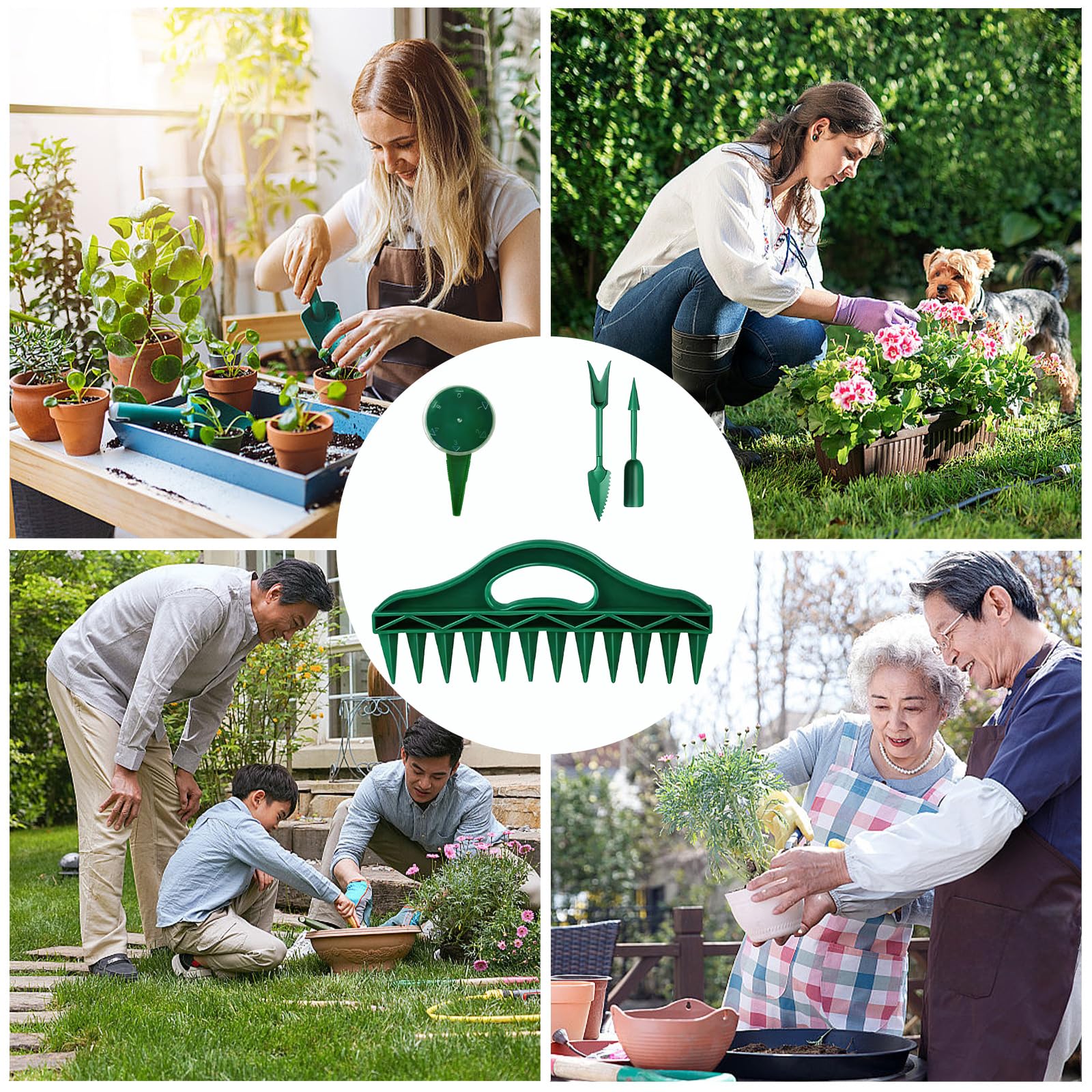 12 Trous Distributeur de Graines Semis, Distributeur de Semences à Creuser dans Le Sol, Planteuse Manuelle Precision, Fournitures de Jardin de Jardinière pour Ferme de Légumes de Jardin (A)