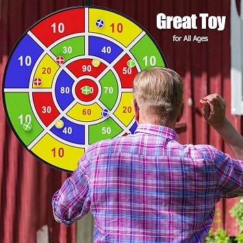 BooTaa 29 Large Dart Board for Kids, Kids Dart Board with Sticky Balls, Boys Toys, Indoor/Sport Outdoor Fun Party Play Game Toys, Birthday Gifts for 3 4 5 6 7 8 9 10 11 12 Year Old Boys Girls