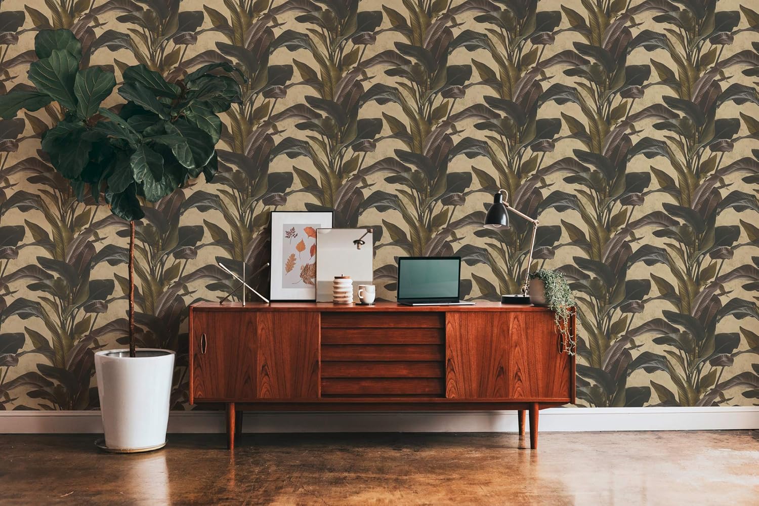 Livingwalls Wallpaper Floral Design - Brown, Gold - Flower Wallpaper 395.99in x 20.87in Made in Germany - 378624