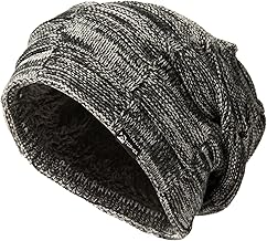 TOP-EX Men's Loose Knit Hat, Merino Wool Hat, Knit Cap, Ski Hat, Snowboarding Hat, Small Face Effect, Recyclable, Cold Protection, One Size Fits Most, For Autumn and Winter, Bicycle, Walking, Skiing,