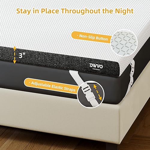 Miniatura 6 de DWVO King Size Mattress Topper, 3 Inch Cooling Memory Foam Mattress Topper King, Soft Vents Holes Bed Topper with Breathable Washable Ice-Touch