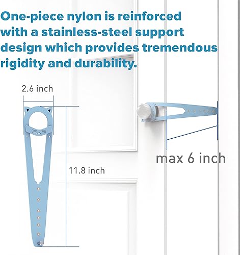 Miniatura 29 de Pestillo de puerta para gatos con estabilizador, 7 tamaños ajustables para puerta de gato, mantiene al perro fuera de la caja de arena, blanco, 2