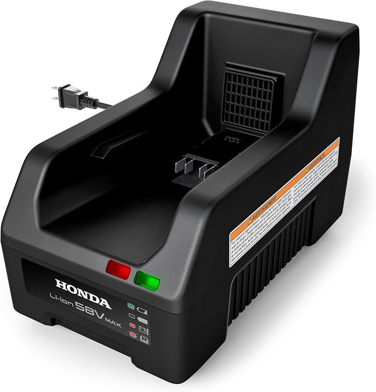 Cargador de batería para cortadora de césped eléctrico rápido Honda CV5080N1U | Para baterías de cortadora de césped DP5080 y DP50120, carga de 60 a 90 minutos, conexión patentada para un funcionamiento más confiable, montaje en pared