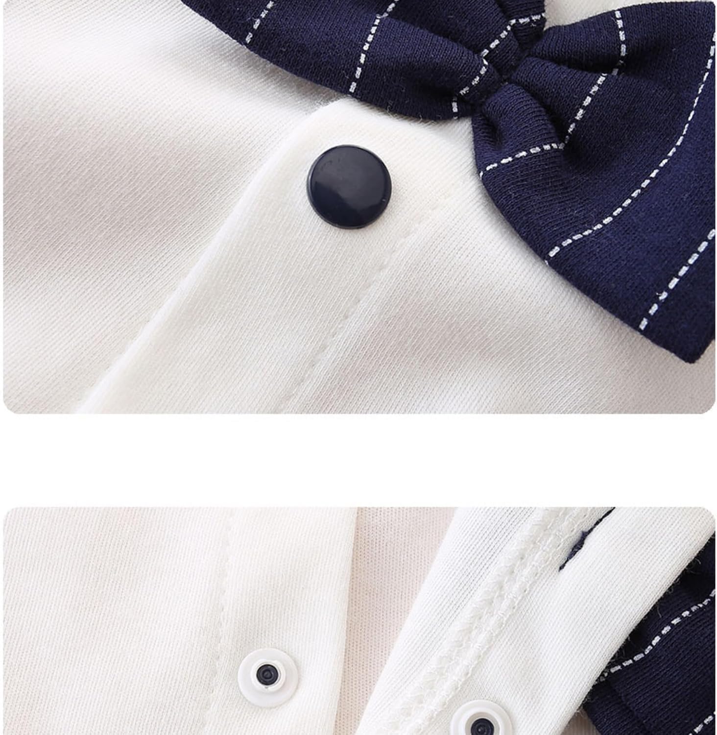 Baby Boy Gentleman Romper Long Sleeve Cotton Bodysuit Bow Tie Formal Tuxedo for Newborn Infant 0-18 Months