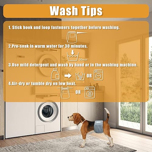 Miniatura 6 de Teamoy Reusable Wrap Diapers for Male Dogs Washable Puppy Belly Band