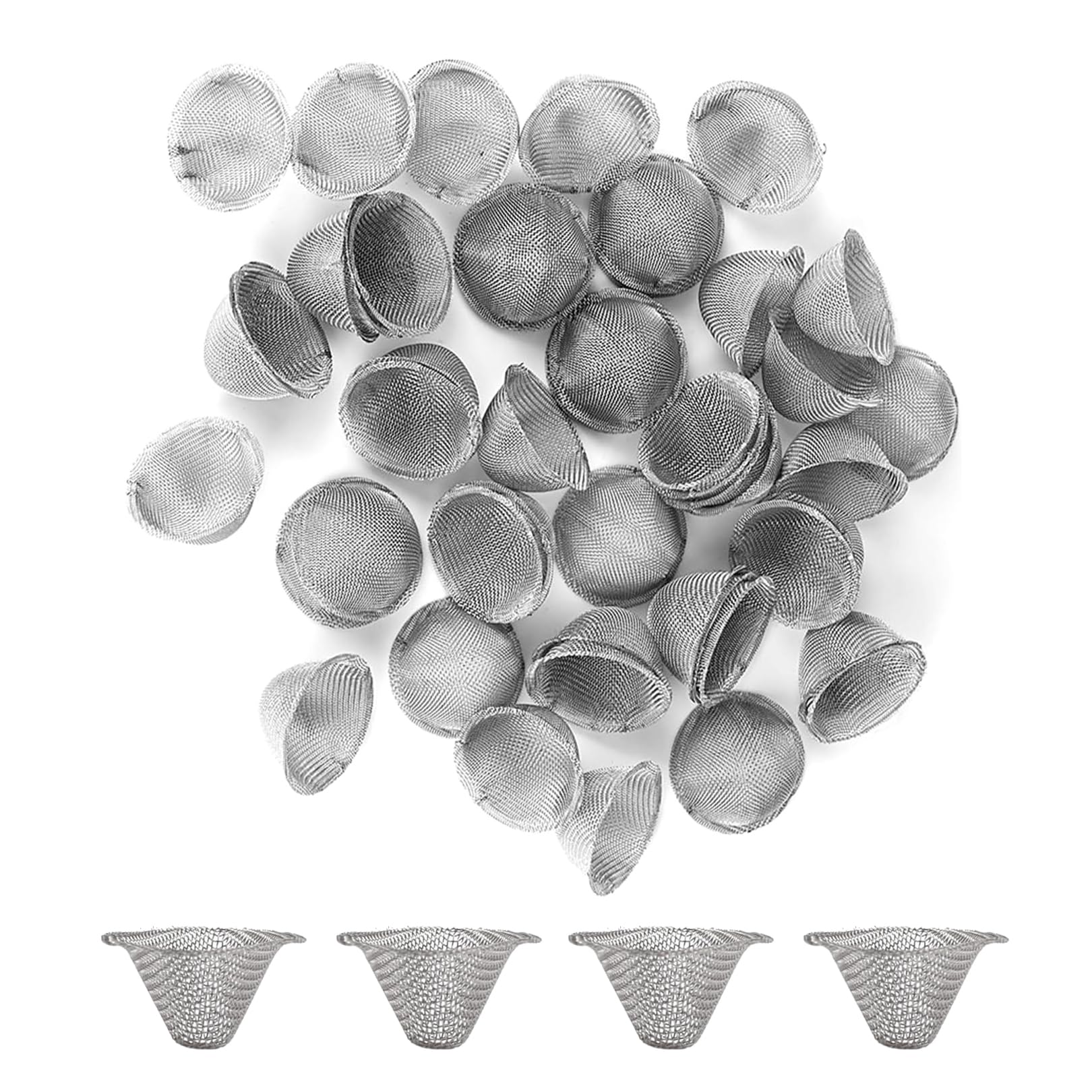 40 Pcs Stainless Steel Pipe Screens Filter,Adjustable Size Metal Wire Mesh Filter Reusable Tube Ball Screen,Bowl Mesh Gauzes Reusable Mesh Bowl Screens for Pipe and Vaporizer