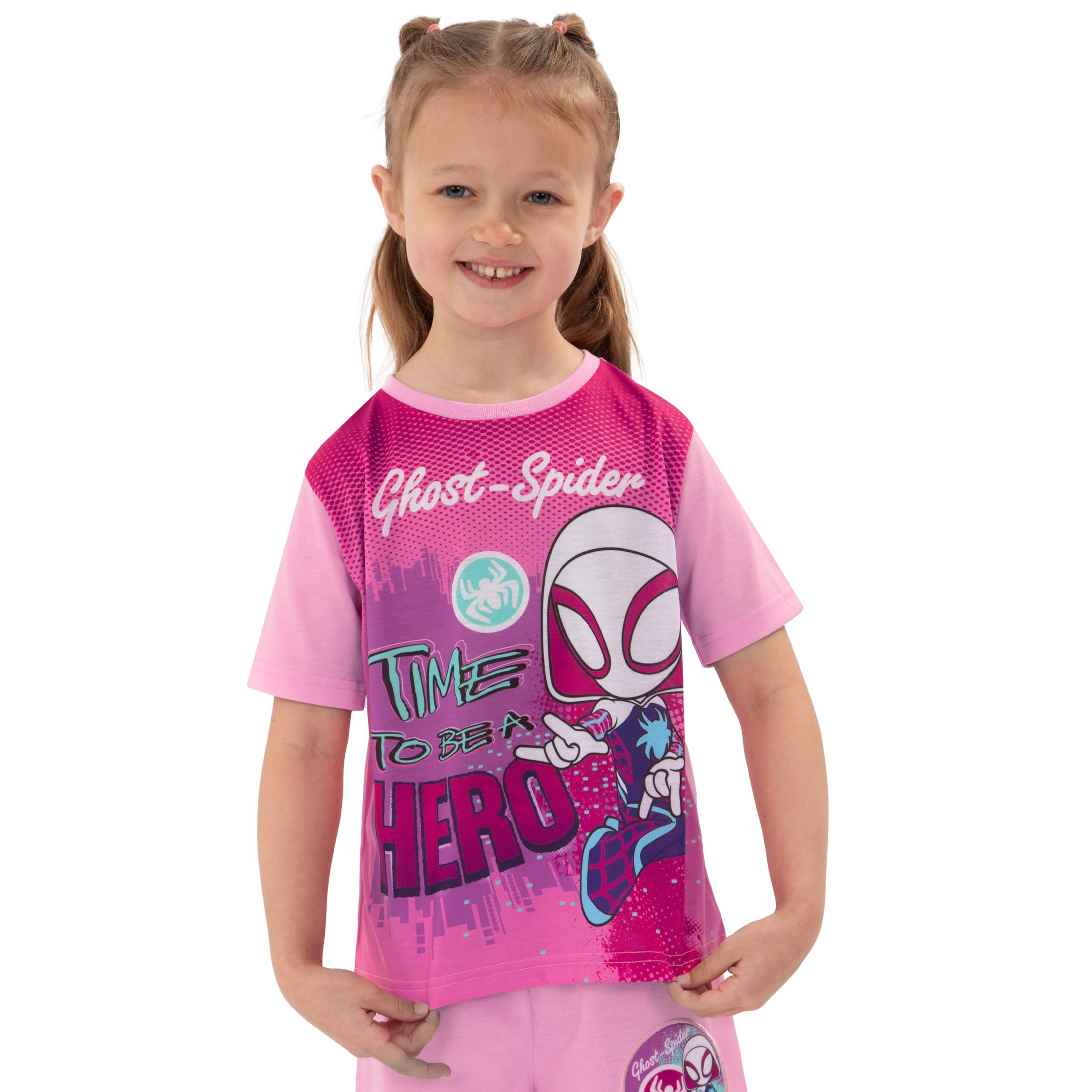 Marvel Pyjama pour Filles, Spidey et Ses Amis Extraordinaires, Ensemble Pyjama Ghost-Spider pour l’Hiver, Tailles de 18 Mois à 8 Ans