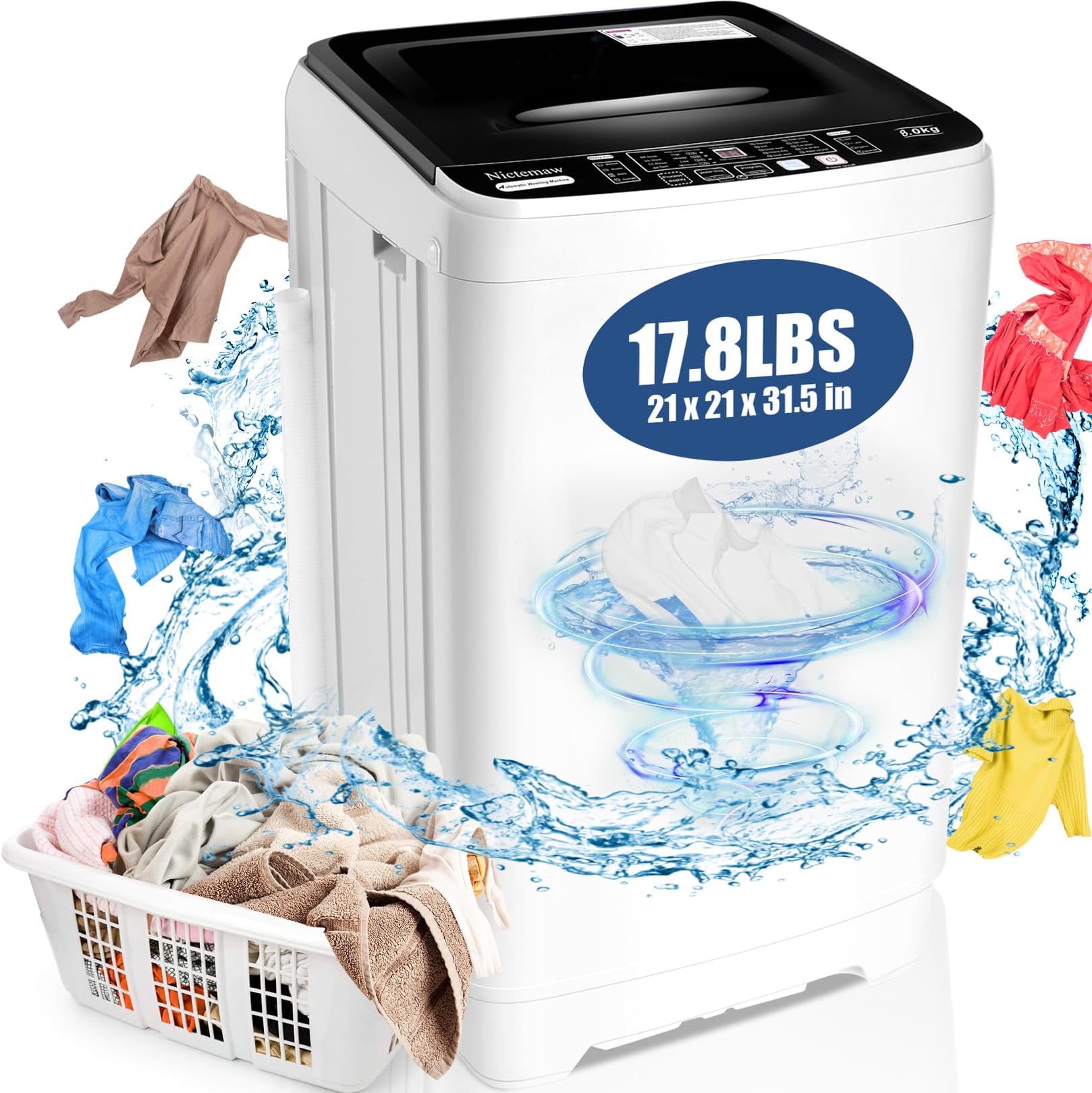 Nictemaw Portable Washing Machine Mini Washing Machine