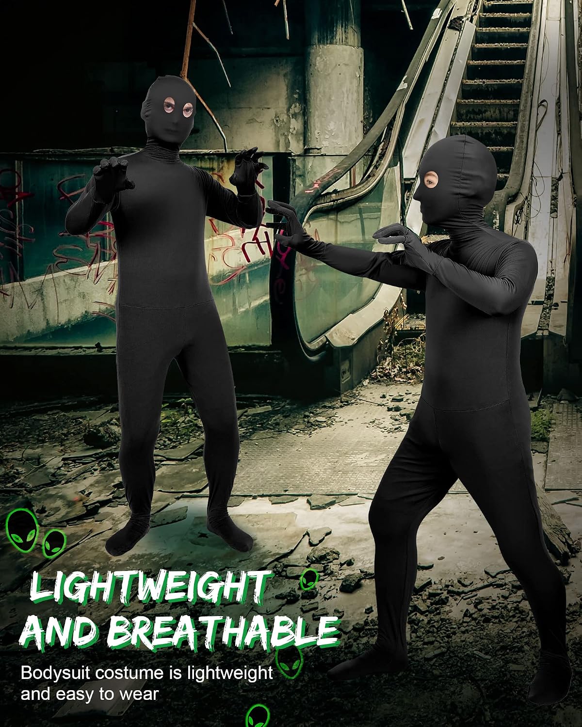 Vabean Halloween Stretch Suit Zentai Bodysuit Adult Costume Full Body Man Body Suit Costume Bodysuits for Cosplay