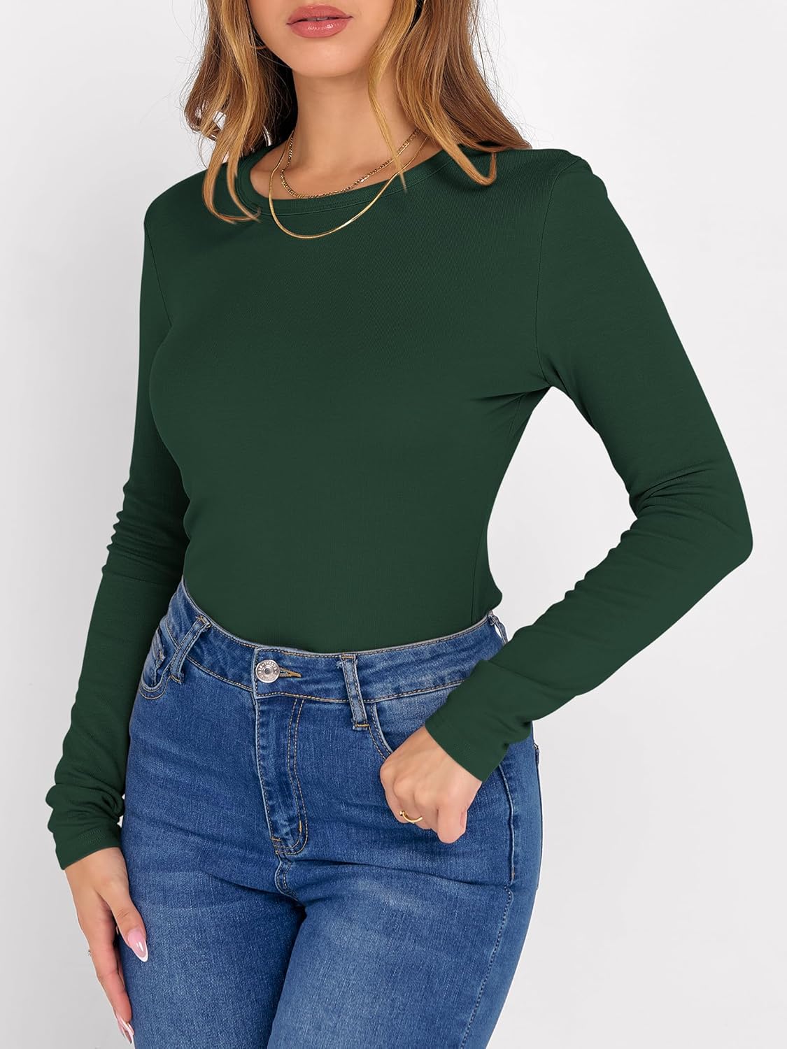 ANRABESS Women Long Sleeve Thermal Shirt Fleece Tops 2026 Fall Winter Crew Neck Casual Base Layer T-Shirts Warm Undershirts - Image 7